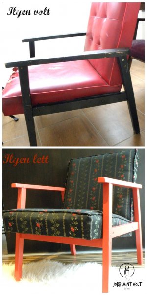 fekete rózsás fotel előtte utána