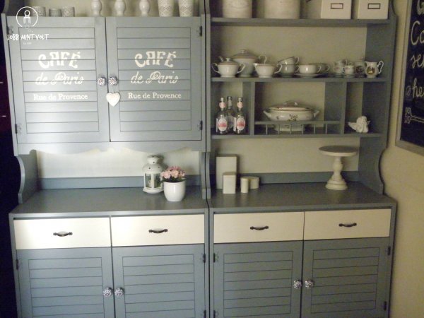 szürke festett tálalók