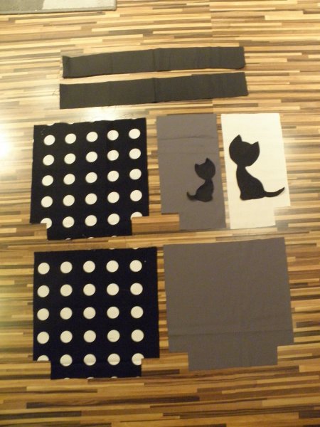 macskás táska kiszabott részek